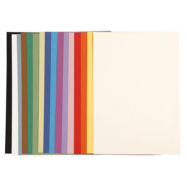 Fransk karton A4 160 g, 16 ass. ark