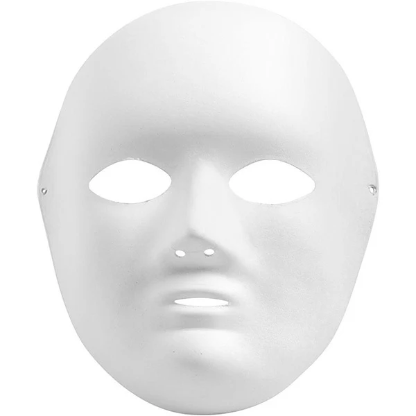 Helmaske, 1 stk Papirpulp - H 22 cm, B 17 cm
