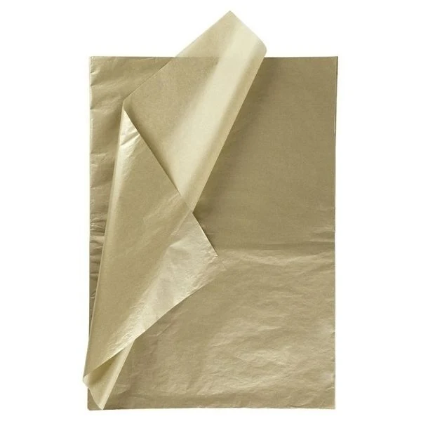 Silkepapir, 50 x 70 cm, 14 g, 25 ark Guld