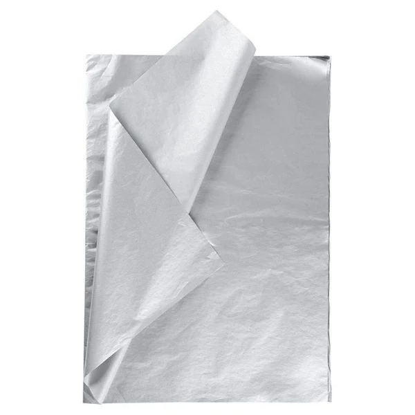 Silkepapir, 50 x 70 cm, 14 g, 25 ark Sølv