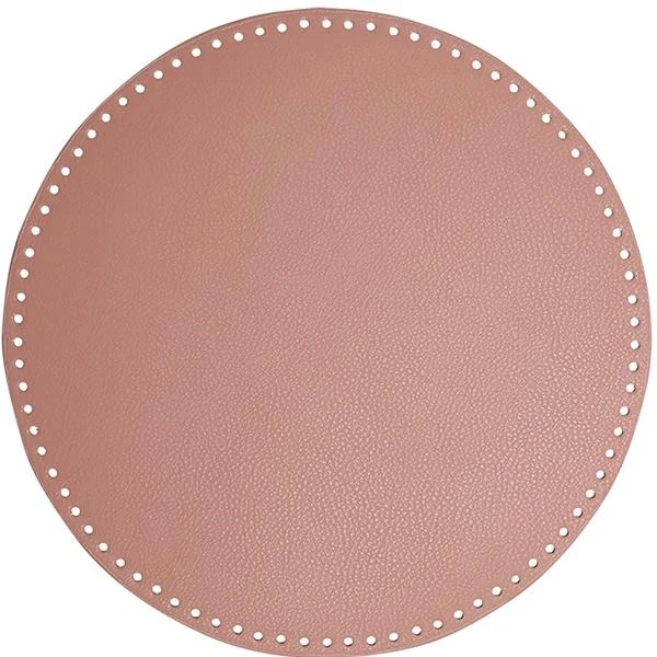 Go Handmade TaskeKurve Base, PU læder, Rund, 35 cm 22409 Rosa