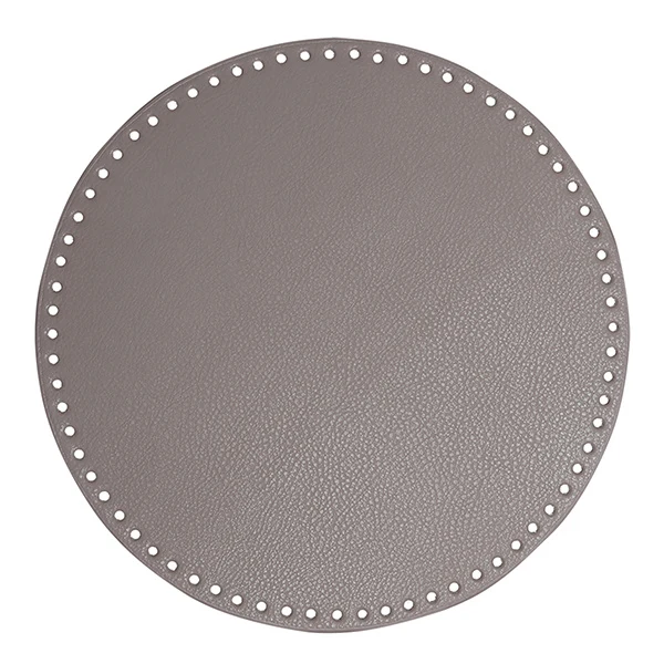 Go Handmade TaskeKurve Base, PU læder, Rund, 30 cm 22402 Beige