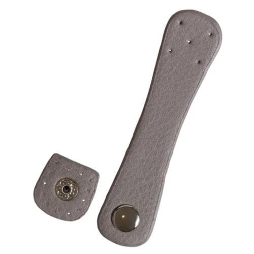 Go Handmade Taskerem m/ sølv tryklås 2x11 cm Beige/Sølv