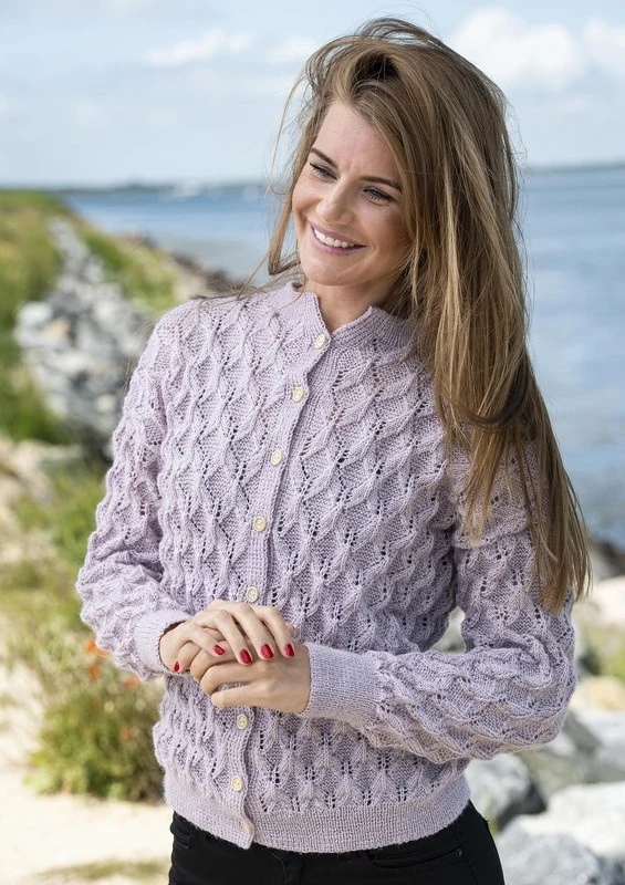 Cardigan med Hulmønster