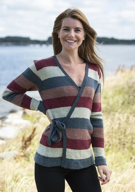 Slå-om Bluse med Brede Striber