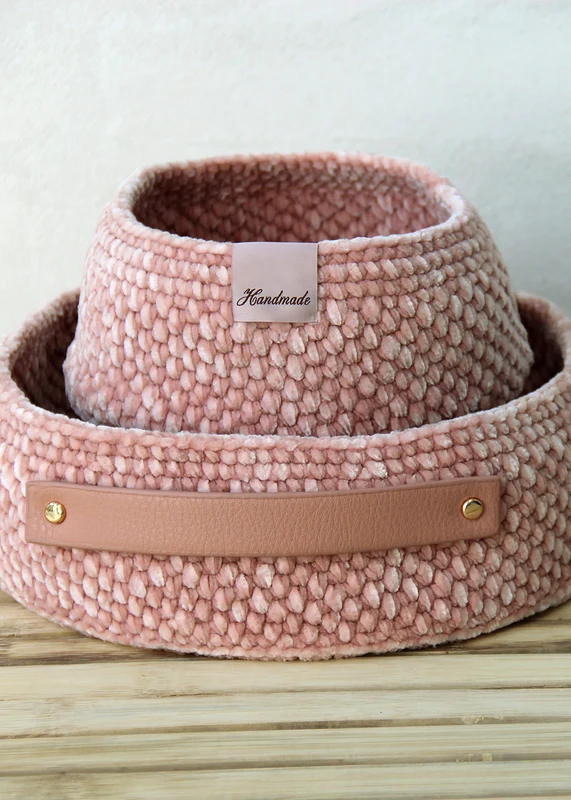 Go Handmade Moss Stitch Kurve med PU-læderbunde