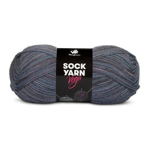 Mayflower Sock Yarn Universe Vega 02 Støvet Blå/Mørkeblå/Skifer/Petroleum