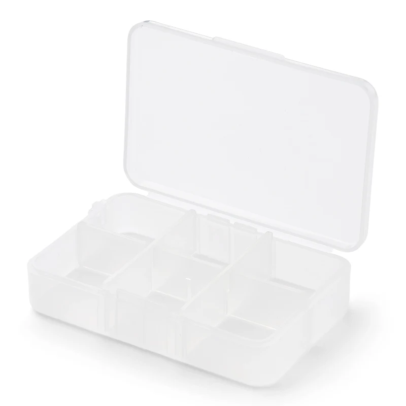 Plastboks med låg Transparent 8 x 5,5 cm, 6 rum
