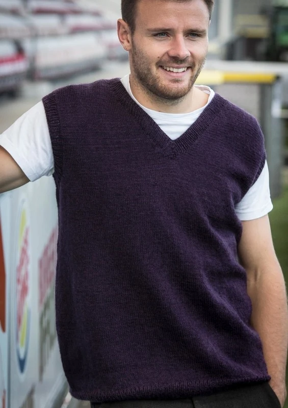 H1734 Herrevest med v-hals