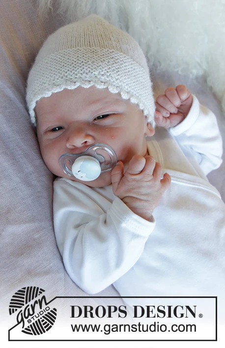 33-17 Baby Pearl Hat by DROPS Design