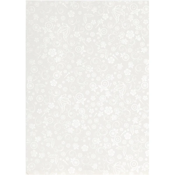 Papir, A4, svagt sølvprint, råhvid