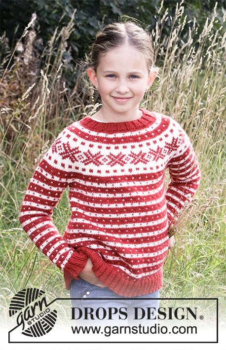 34-32 Candy Cane Lane Kids by DROPS Design