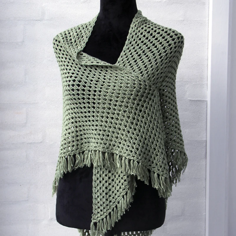 Go Handmade Granny Tencel Bamboo Sjal med Frynser