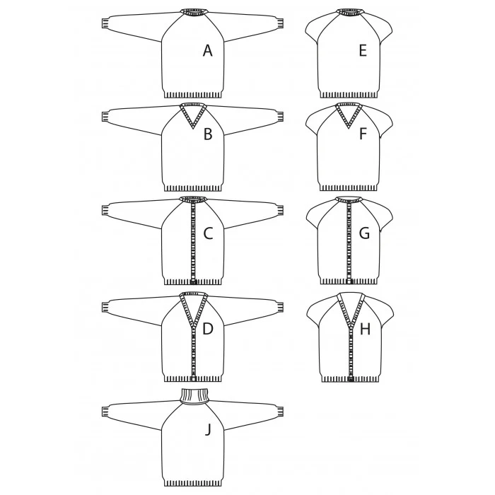 92455 Basisbluser med Raglan i Kambgarn til Børn