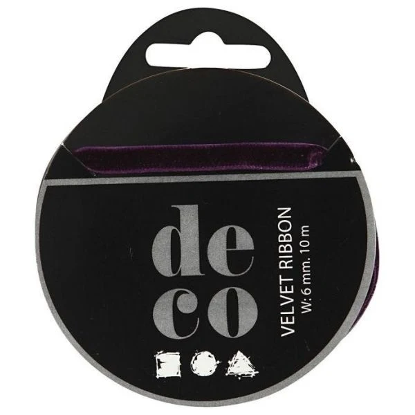 Velourbånd 10 m Mørk Lilla