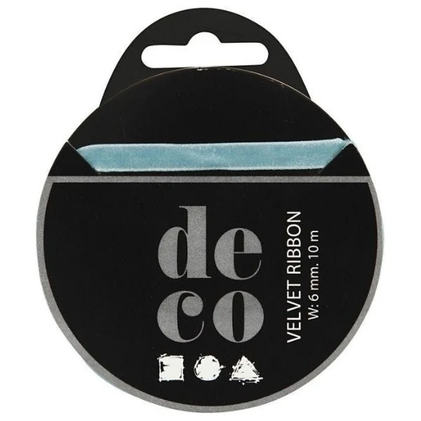 Velourbånd 10 m Lyseblå