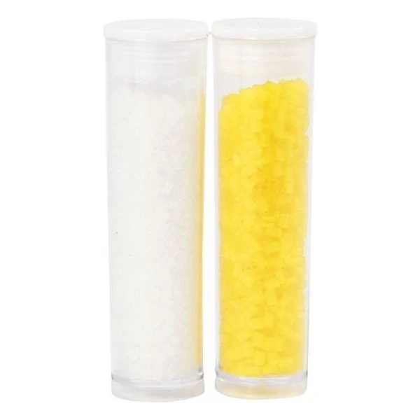 Rocaiperler, 2x7 g Hvid/gul