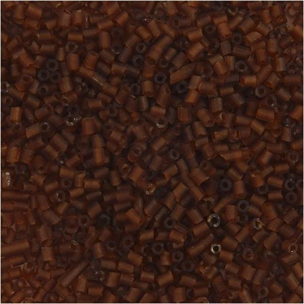 Rocaiperler, Rørperler 1,7 mm Brun