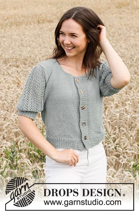 220-22 Mint Breeze Jacket by DROPS Design