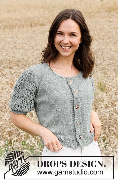 220-22 Mint Breeze Jacket by DROPS Design