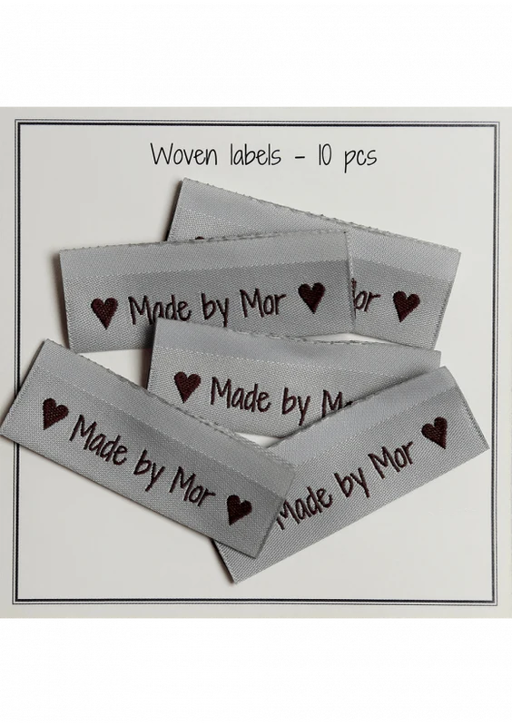 Go Handmade Vævede labels, Made by Mor, 50 x 11,5 mm, 10 stk