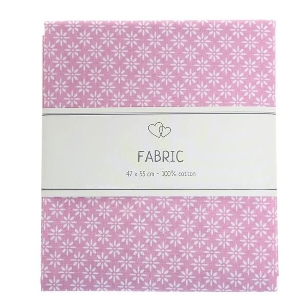 Go Handmade Stof Pink med blomster