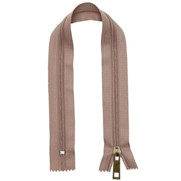 Go Handmade Nylon Lynlås 40 cm, Beige