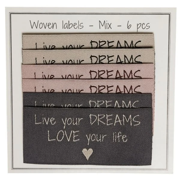 Go Handmad Vævet Labels, 65 x 30, 6 stk.