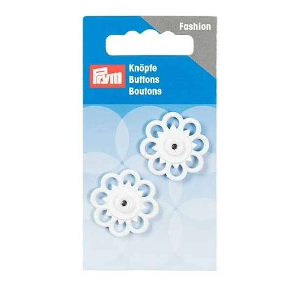 Prym Tryklåse Blomster, 2 stk. Hvid