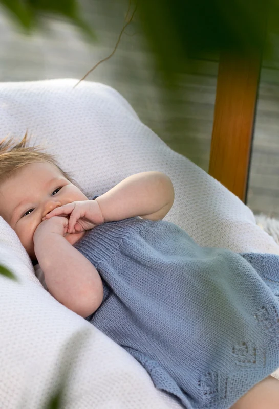 DG411-02 Engblomst kjole & tilbehør blå