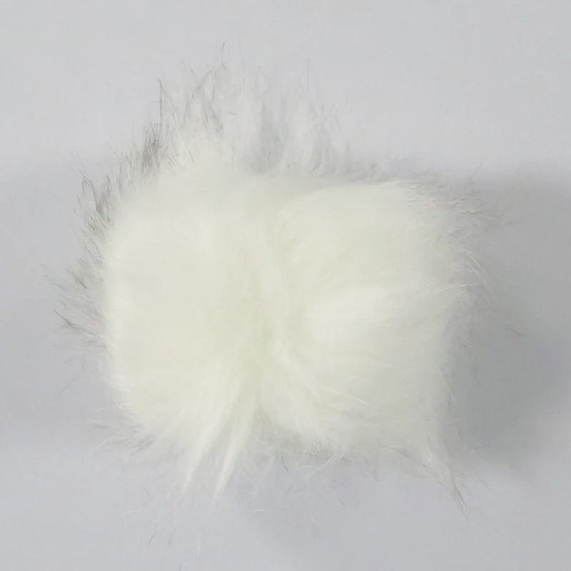 Pompon Akryl, 12 cm Hvid