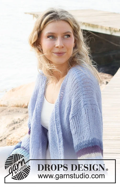 221-23 Blue Sunrise Jacket by DROPS Design