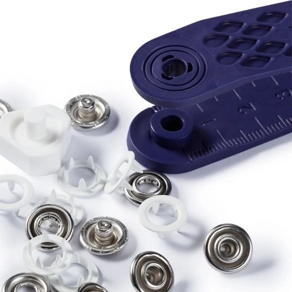 Prym Jersey Trykknapper med Værktøj Hvid, 10 mm