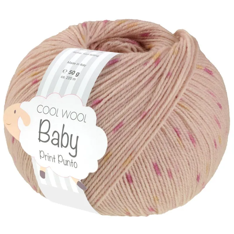 Lana Grossa Cool Wool Baby 370 Rosabeige/Pink/Gul