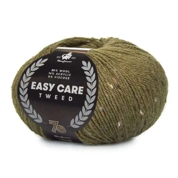 Mayflower Easy Care Tweed 491 Mørk Oliven