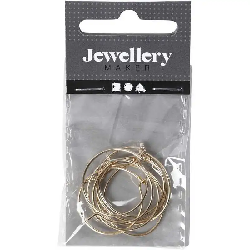 Creoler 20 mm, 8 stk Forgyldt