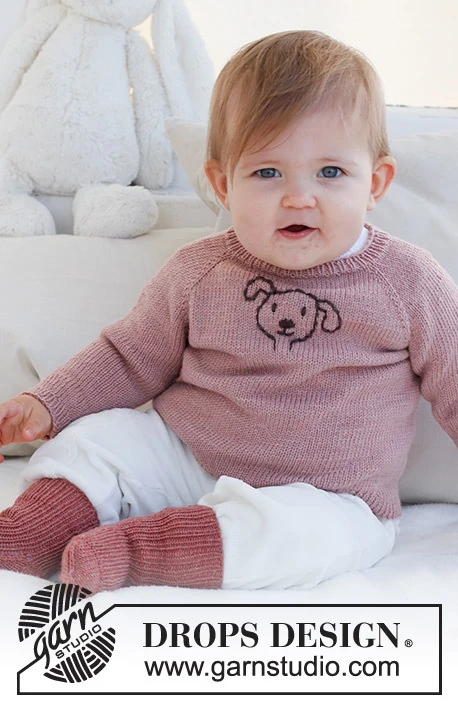 42-1 Woof Woof Sweater by DROPS Design