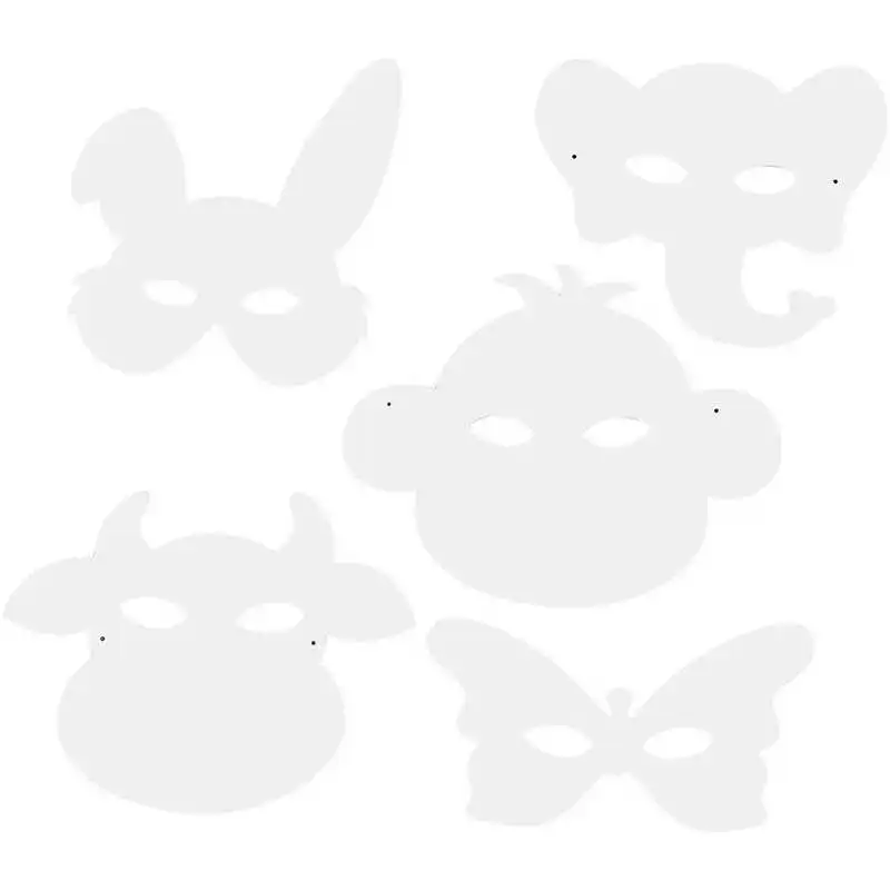 Masker, dyr, Hvid 100 stk