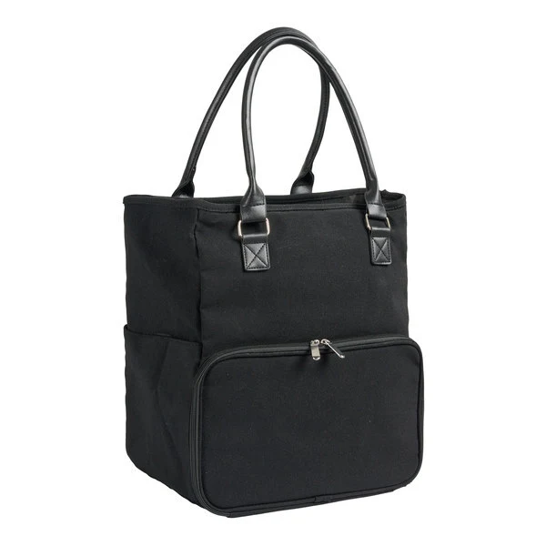 Skuldertaske med lynlåslomme, sort