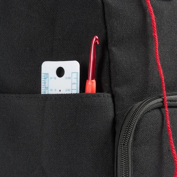 Skuldertaske med lynlåslomme, sort