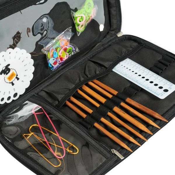 Skuldertaske med lynlåslomme, sort