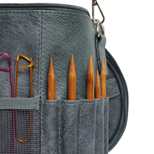 Skuldertaske til garn lille, grå