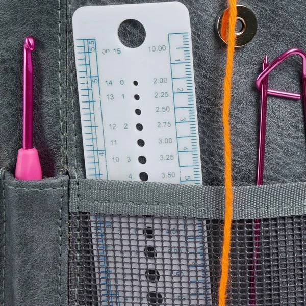 Skuldertaske til garn lille, grå