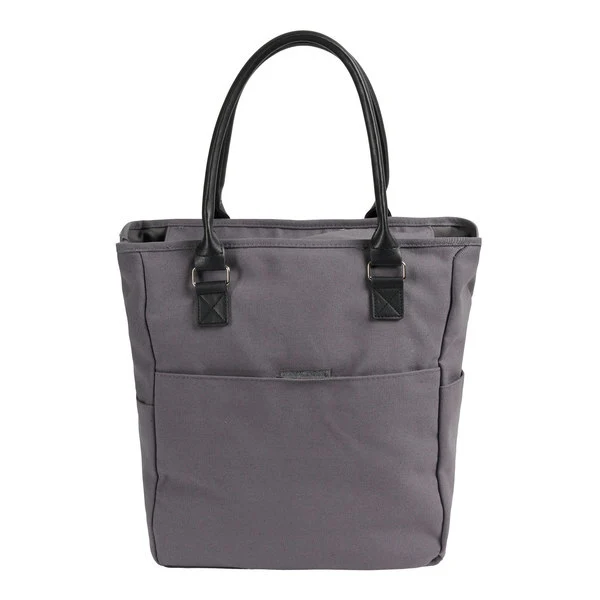 Skuldertaske med lynlåslomme, mørkegrå