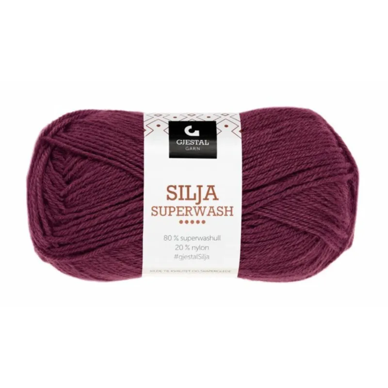 Gjestal Silja Superwash 389 Vinrød