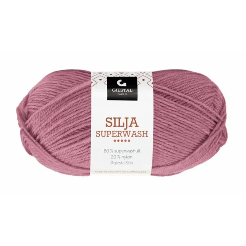 Gjestal Silja Superwash 366 Mørk rosa