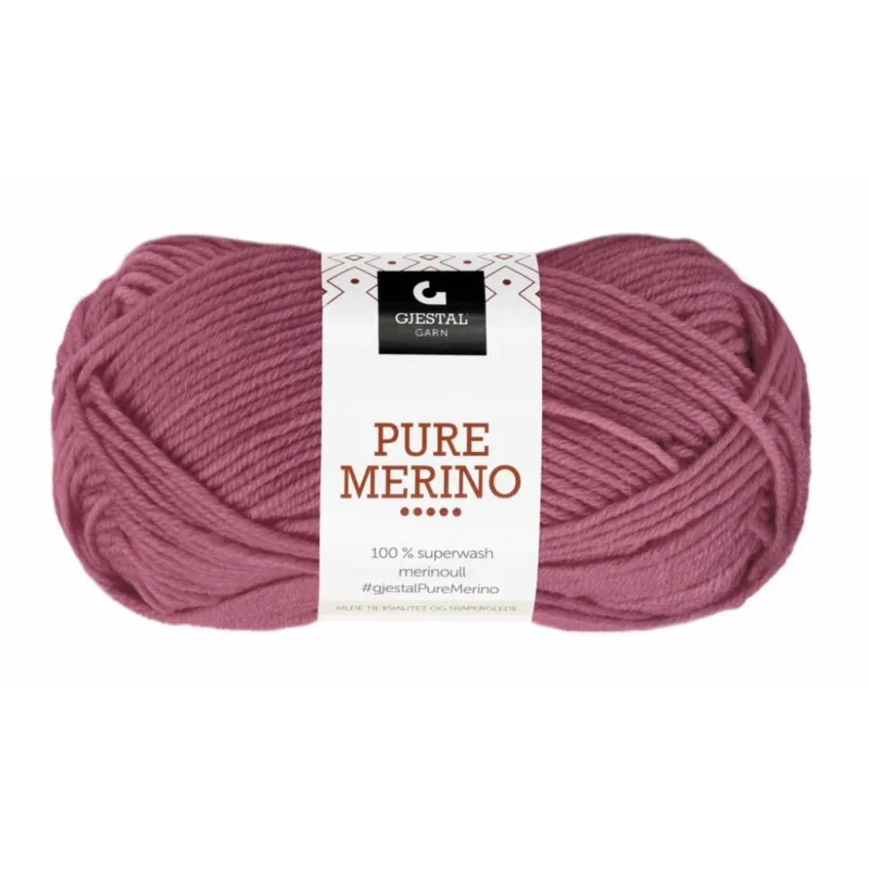 Gjestal Pure Merino 120 Mørk rosa