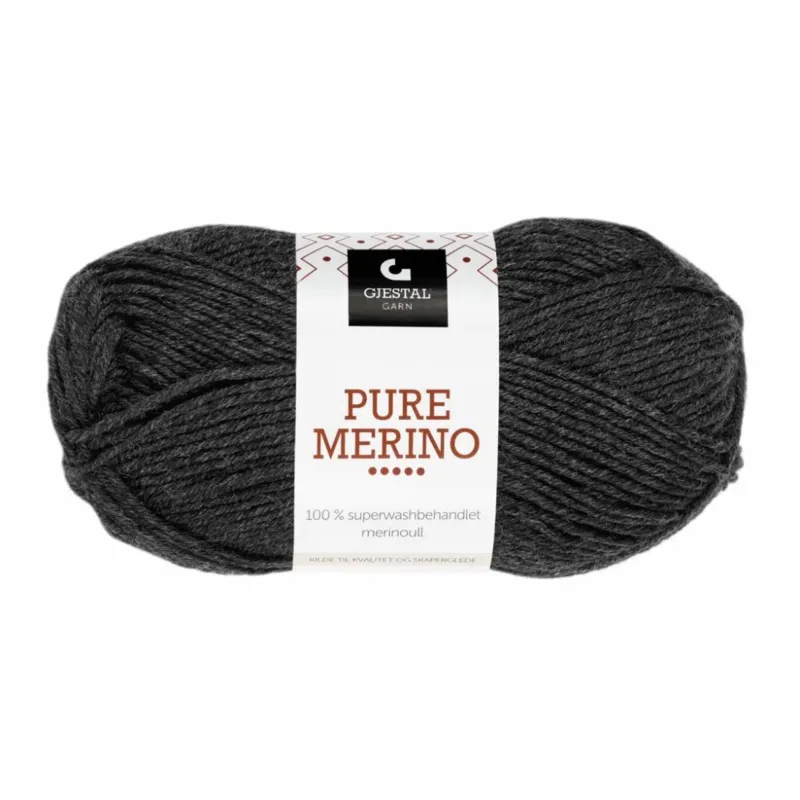 Gjestal Pure Merino 102 Koksgråmeleret