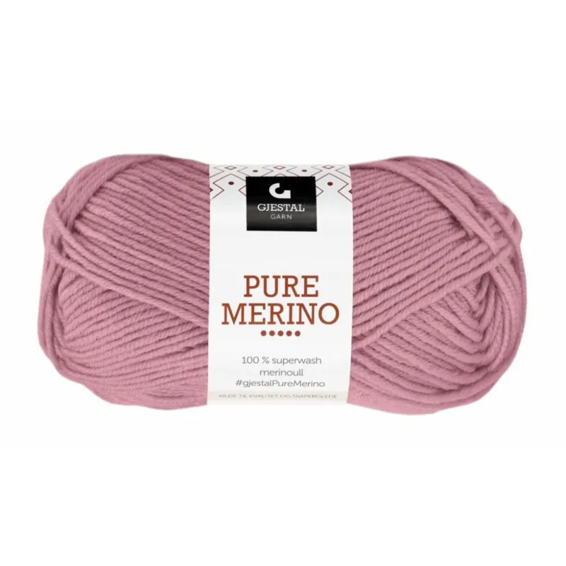 Gjestal Pure Merino 119 Støvet rosa