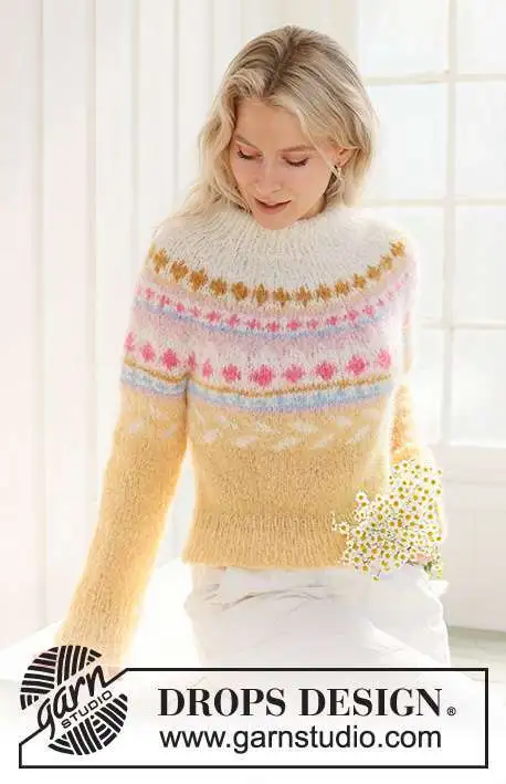 231-55 Lemon Meringue Sweater by DROPS Design